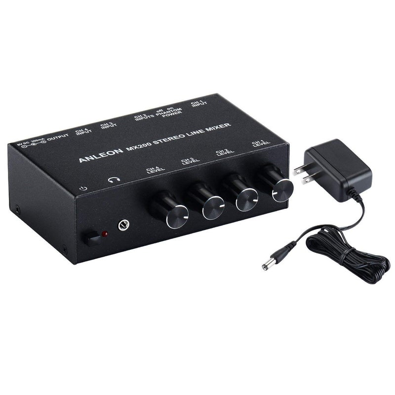 ANLEON Stereo Line Mixer four channel mixer, microphone XLR RCA mixes audio - Image 3